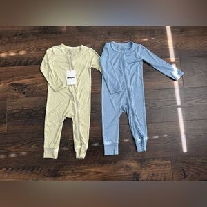 Bundle of Lucky Elk Bamboo Zippered Sleepers Blue/Green NWT/NWOT Size 12-24 Mo.
